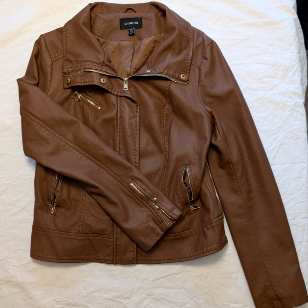 NWOT Women's Bomber Style Pleather Jacket